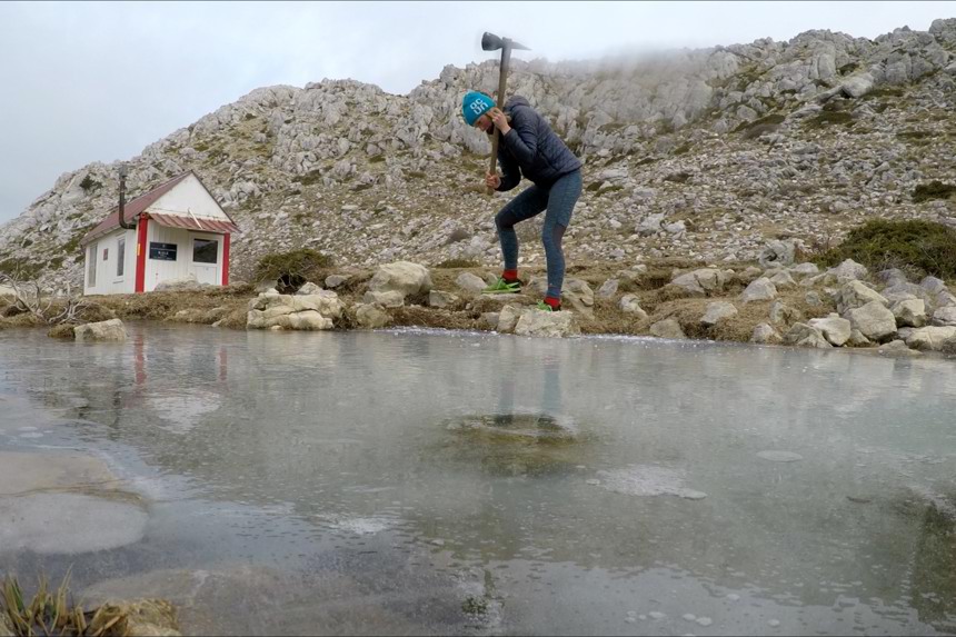 Breaking The Ice To Get Water In Croatia