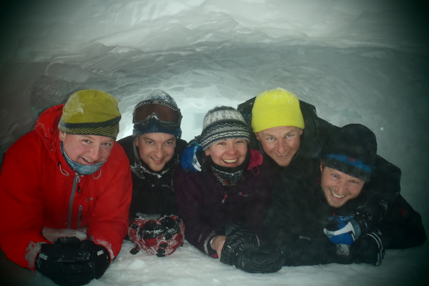 Belinda Snowhole Teaching Winter Survival In Scotland