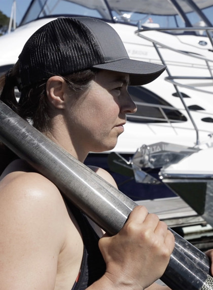 Lia Ditton Portrait With Oars. Credit Dylan Reeves