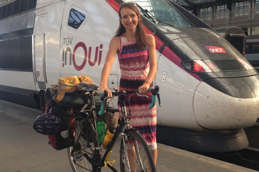 TGV Bike | Anna Hughes leaving Nice, France by bike