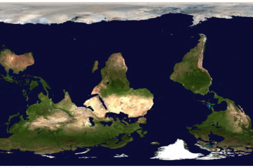 World Map With South At Top