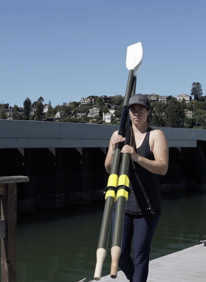 Lia Ditton With Oars. Credit Dylan Reeves
